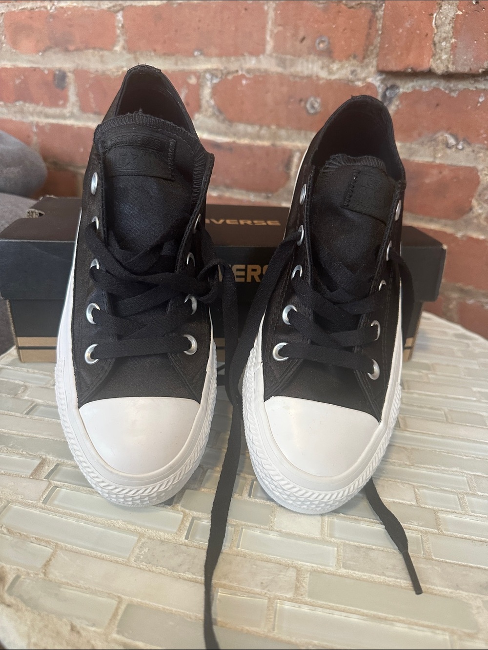 Converse black  and White Low Top Sneakers